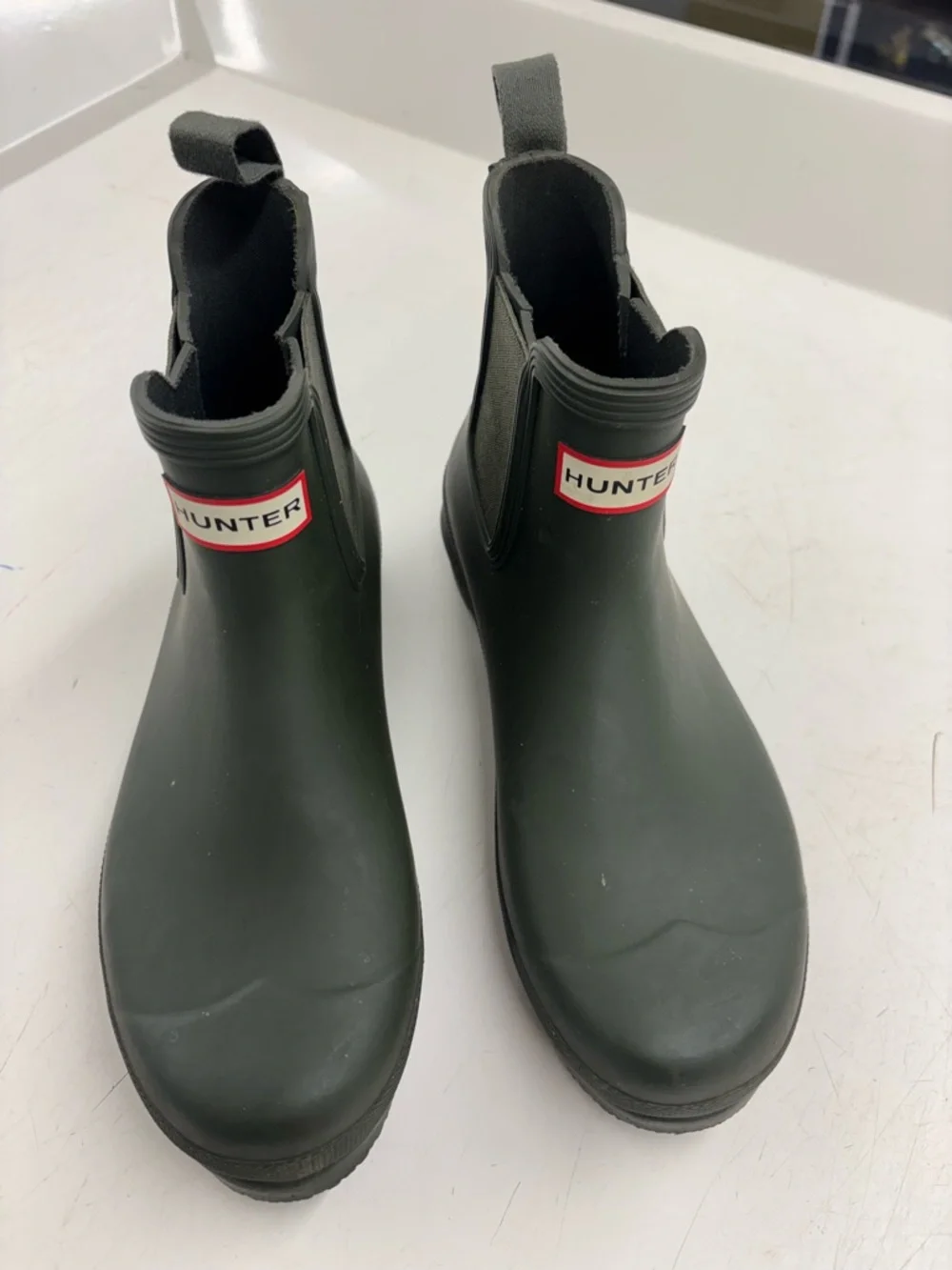 Hunter Short Chelsea Rain Boots in Olive Green - Picture 5 of 5